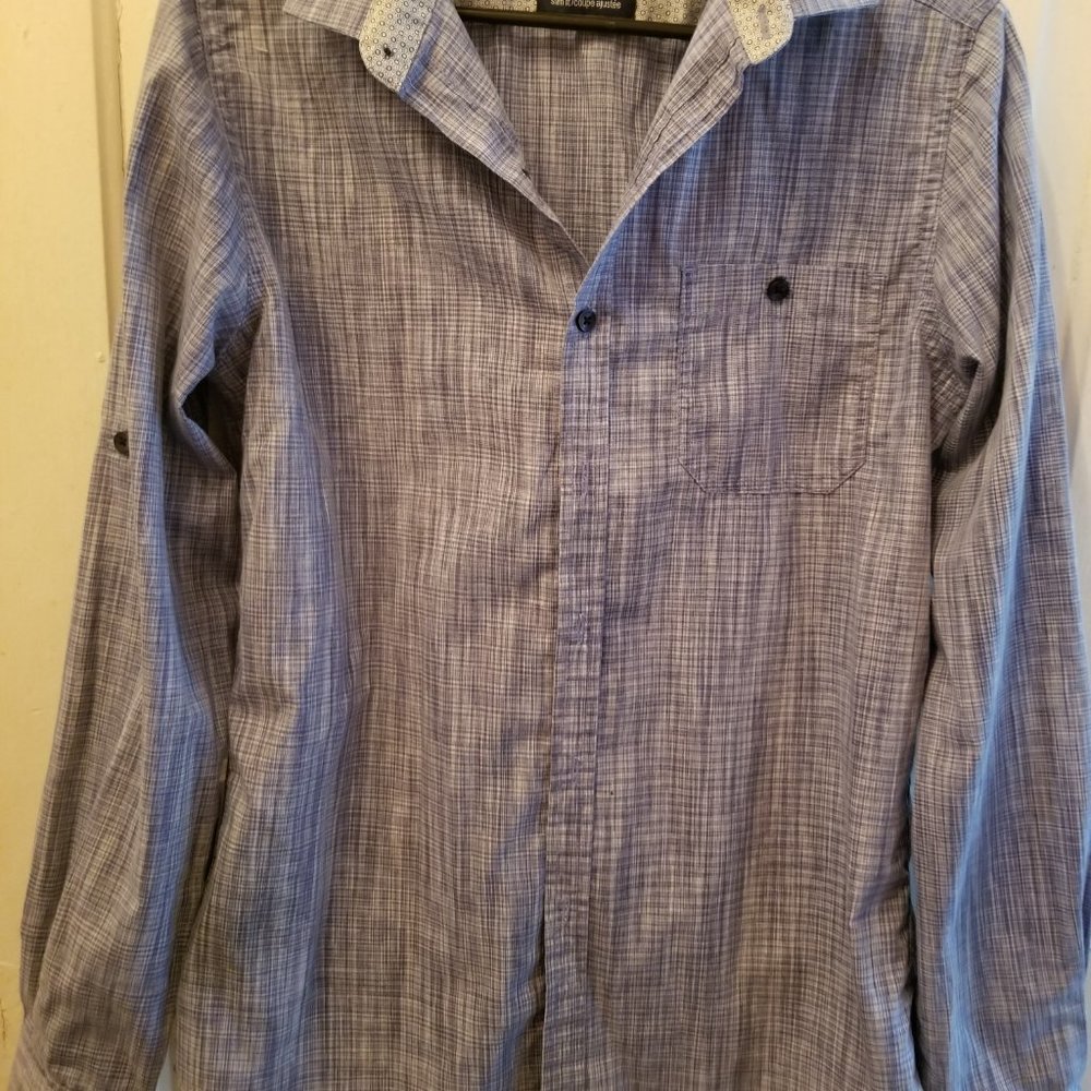Size S For Him London Slim Fit Men's Plaid Button-Down Shirt